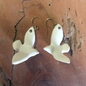 🐦Handmade Porcelain Bird Earrings